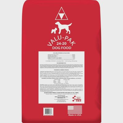 VALU-PAK 24/20 Dog Food Red Bag All Life Stages, 50 lb bag