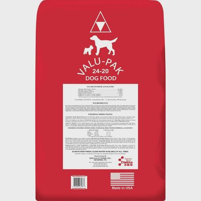 VALU-PAK 24/20 Dog Food Red Bag All Life Stages, 50 lb bag