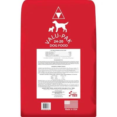 VALU-PAK 24/20 Dog Food Red Bag All Life Stages, 50 lb bag