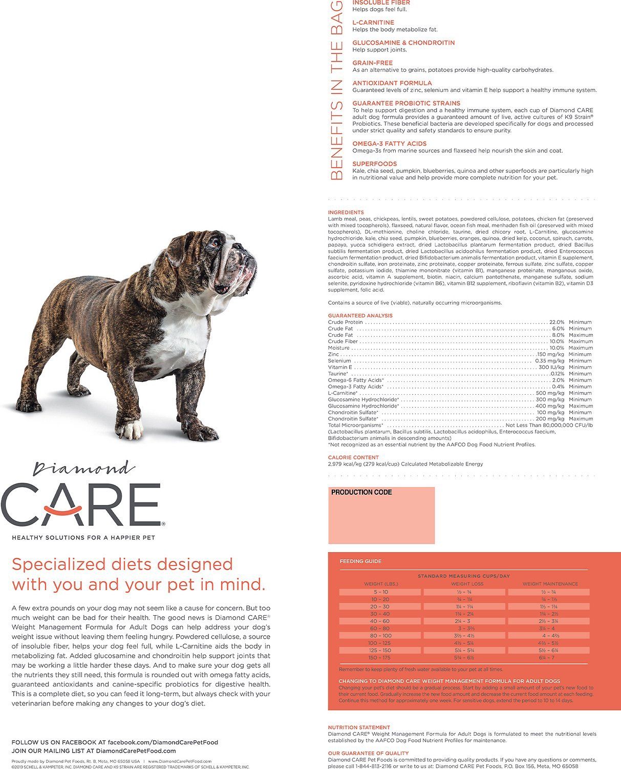 Diamond Care Weight Management Formula Adult Grain-Free Dry Dog Food