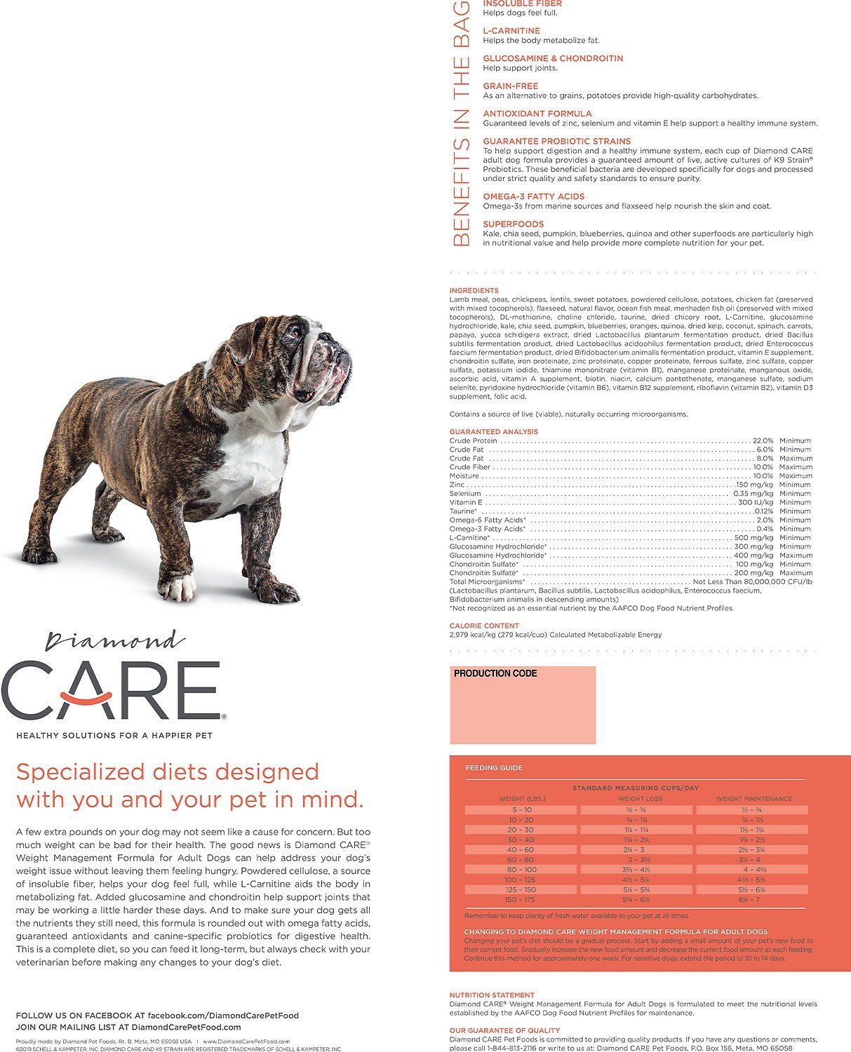Diamond Care Weight Management Formula Adult Grain-Free Dry Dog Food