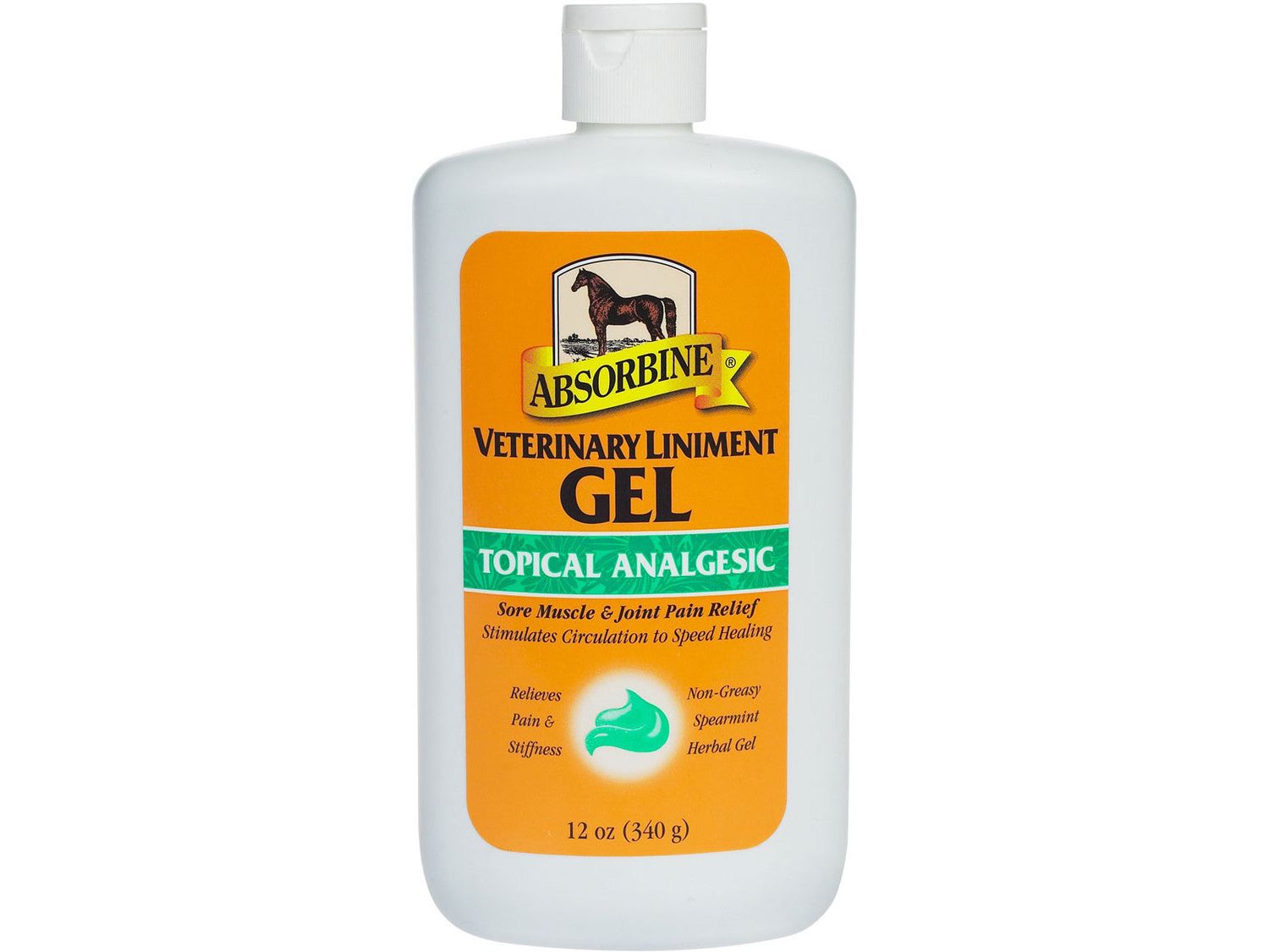 Absorbine Veterinary Sore Muscle &amp; Joint Pain Relief Horse Liniment Gel 12oz