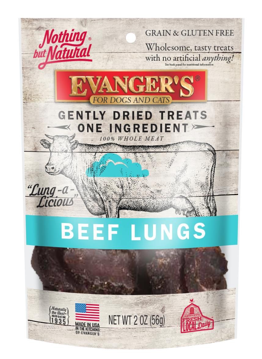 Evanger's Nothing but Natural Beef Lungs Raw Gently Dried Dog &amp; Cat Treats, 2-oz