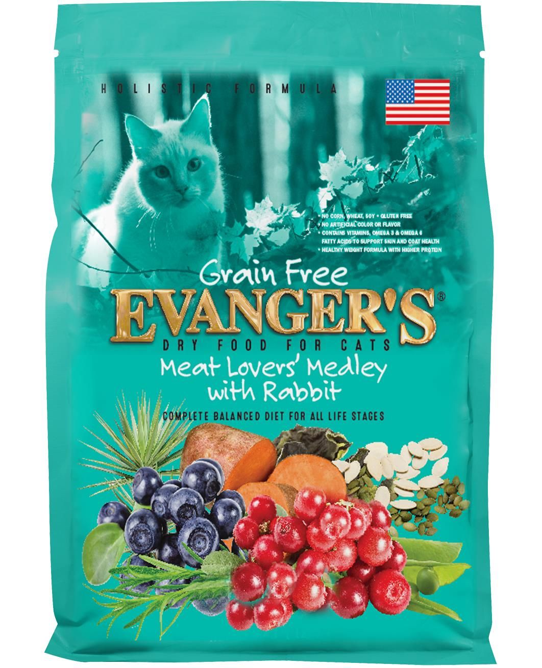 Evangers Meat Lover's Medley Grain Free Rabbit Cat Food 4.4 lb