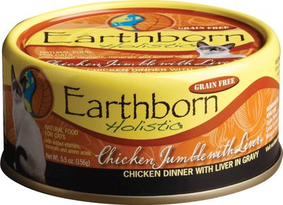 Earthborn Holistic Chicken Jumble with Liver Grain-Free Natural Canned Cat &amp; Kitten Food, 5.5-oz