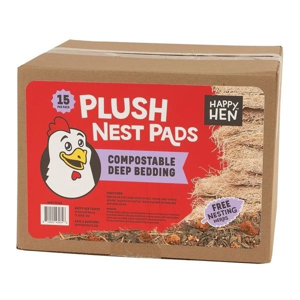 Happy Hen Nesting Pads Plush Box, 15 count &amp; Nesting Herbs