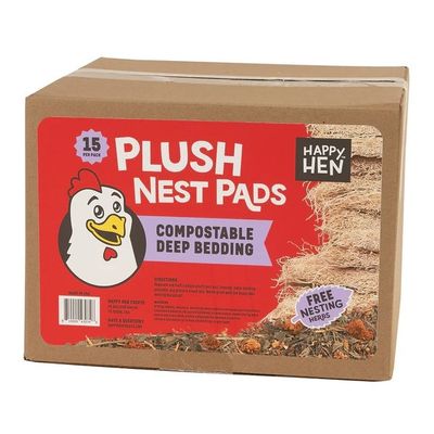 Happy Hen Nesting Pads Plush Box, 15 count &amp; Nesting Herbs