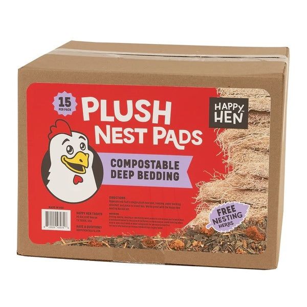 Happy Hen Nesting Pads Plush Box, 15 count &amp; Nesting Herbs