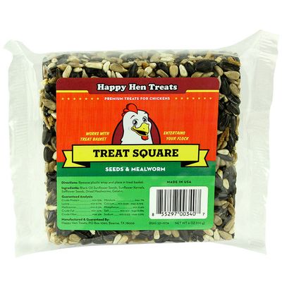 Happy Hen Treats Mealworm &amp; Seeds Treat Square for Chickens 6 oz bar