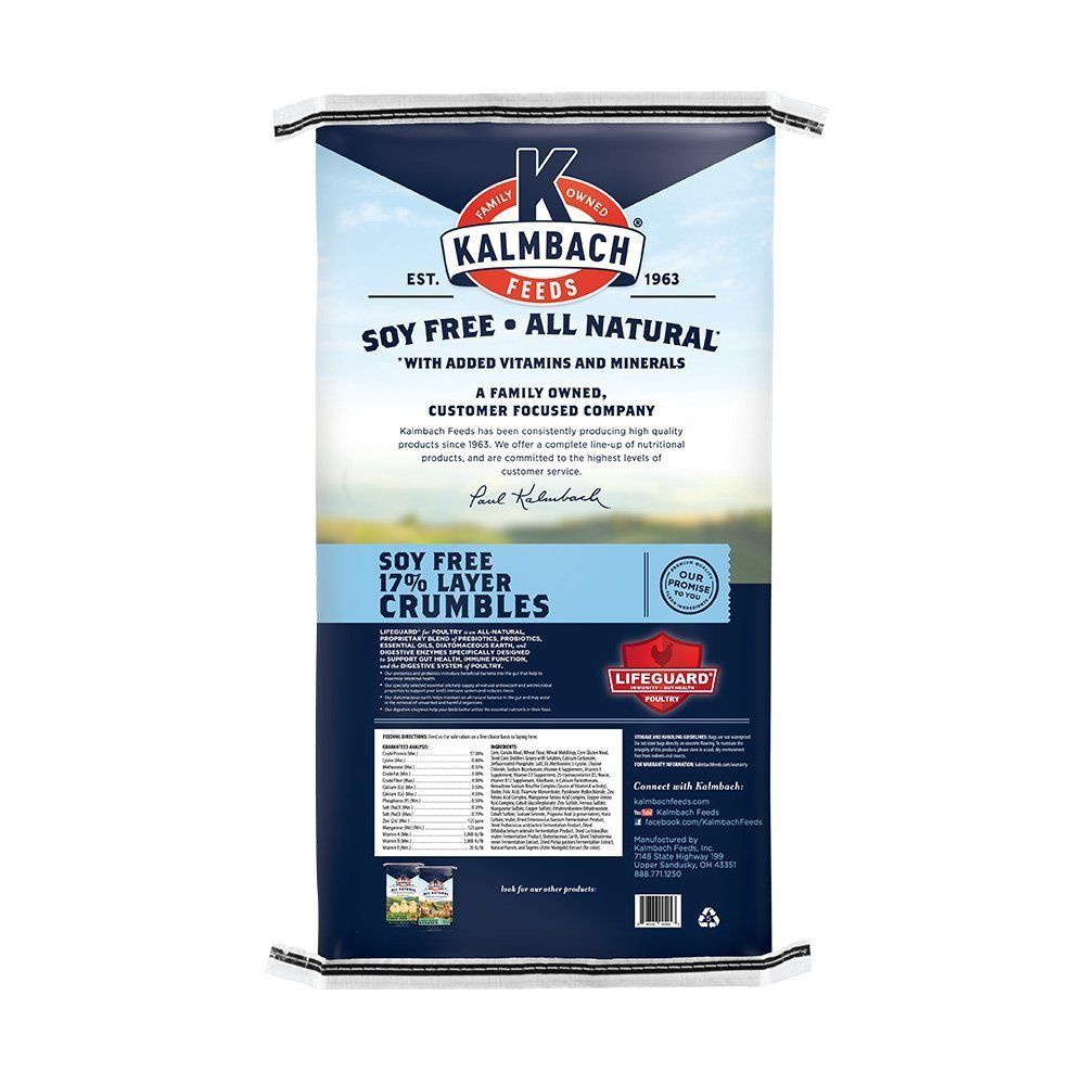 Kalmbach Feeds All Natural Soy-Free 17% Protein Layer Crumbles Poultry Feed, 50-lb bag