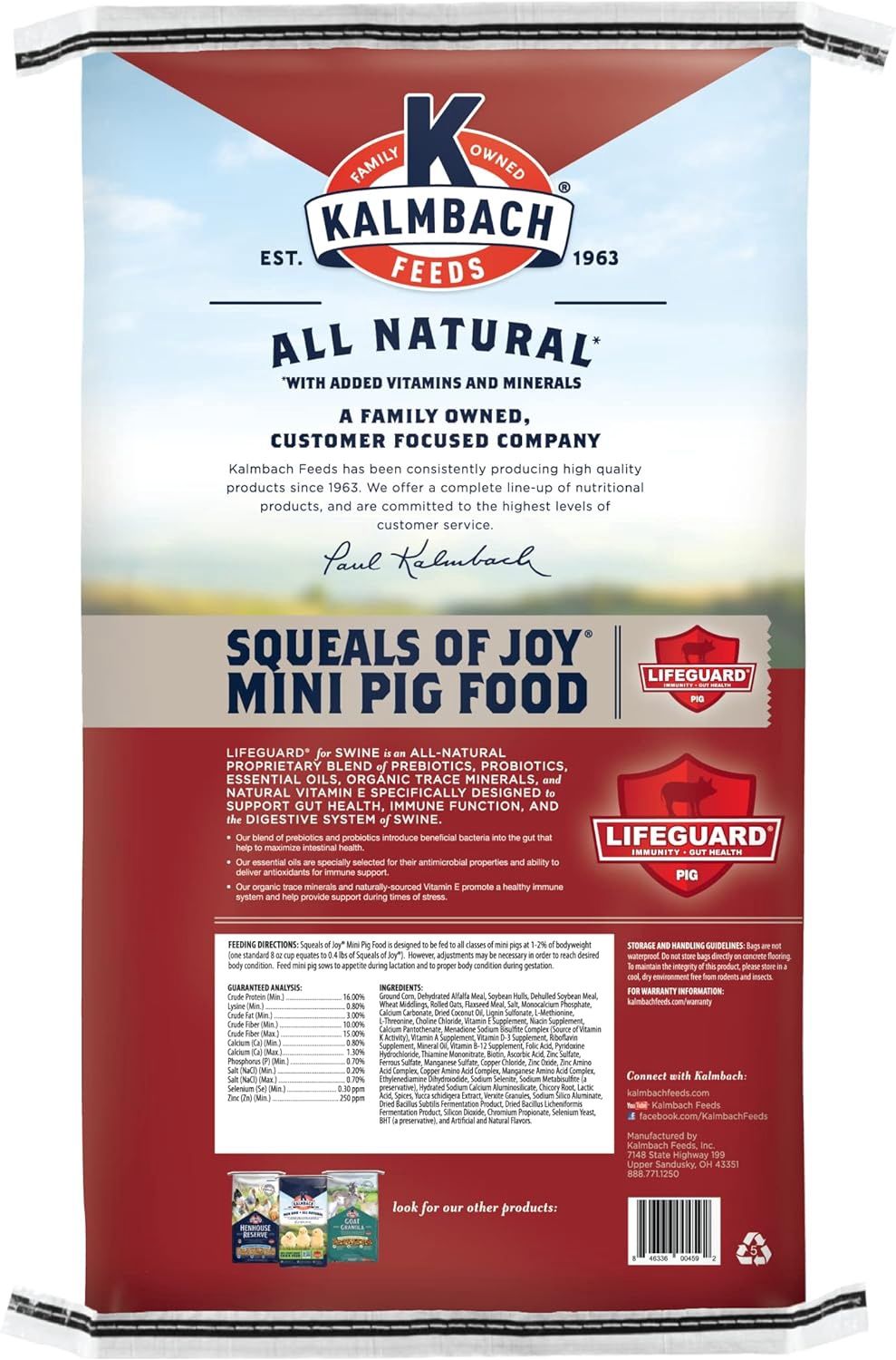 Kalmbach Feeds Squeals of Joy Mini Pig Food, 25 lb