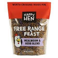 Happy Hen Free Range Feast Mealworm &amp; Herb Chicken Treat 2 lb