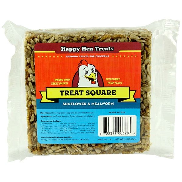 Happy Hen Treats Mealworm &amp; Sunflower Treat Square for Chickens, 5.5-oz bar