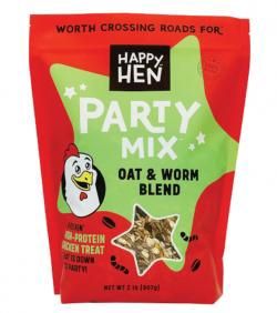 Happy Hen Treats Party Mix Oat &amp; Worm Blend Chicken Treats 2 lb
