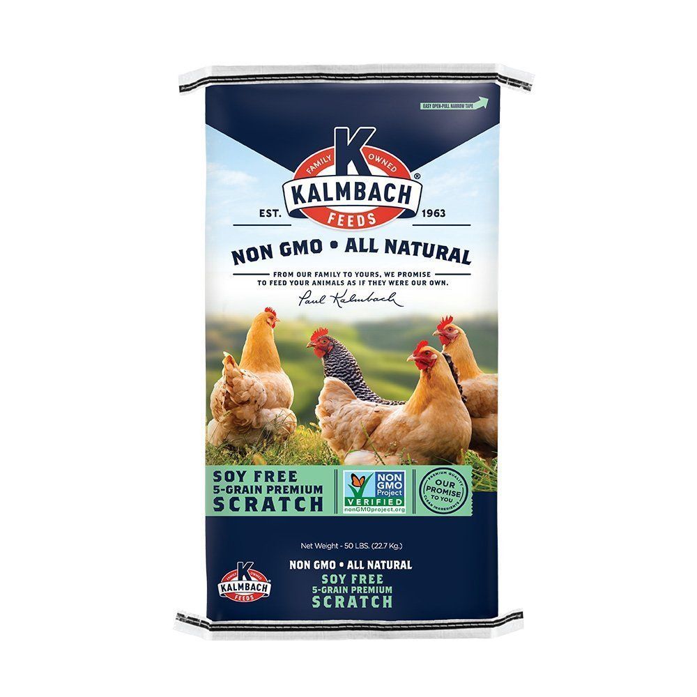 Kalmbach 5 Grain Scratch Non-Gmo Soy Free Chicken Feed 50lb