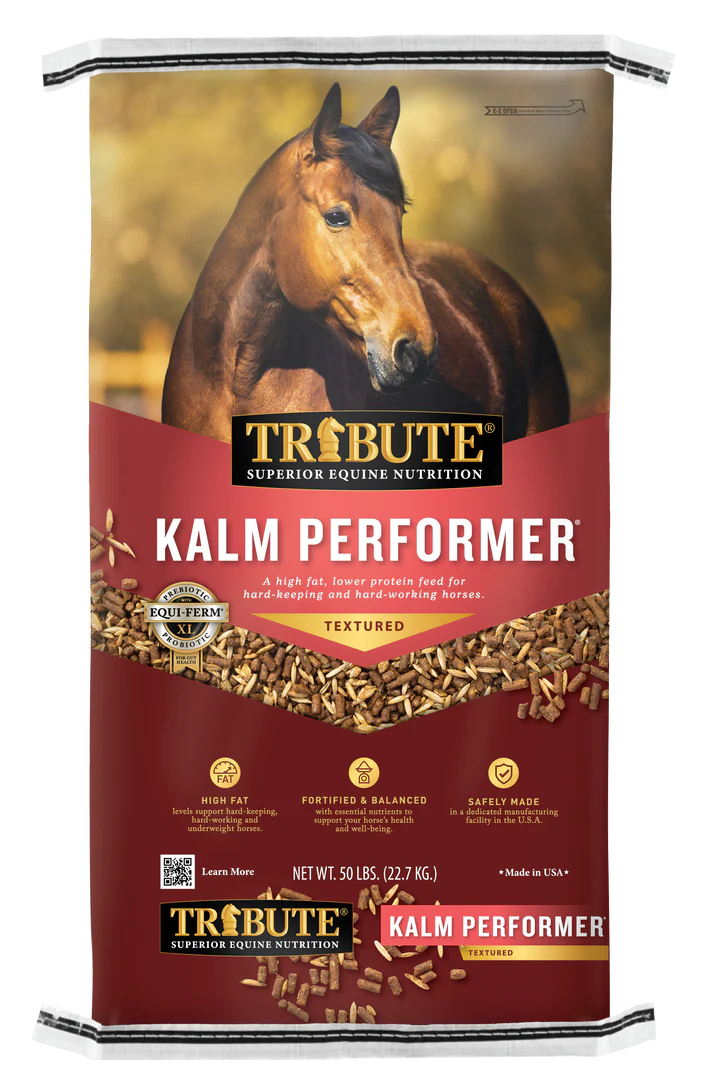 Kalm Performer®, Textured, High Fat Equine Horse Feed 50lb bag