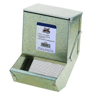 Metal Feeder With Sifter Bottom &amp; Lid for Small Animals, 5-in
