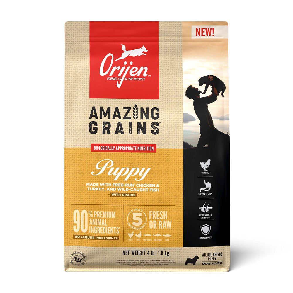 Orijen Amazing Grains Puppy Dry Dog Food, Size: 4.5 lb bag