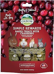 Oxbow Cranberry Simple Rewards Oven Baked with  Small Animal Treats, 3-oz