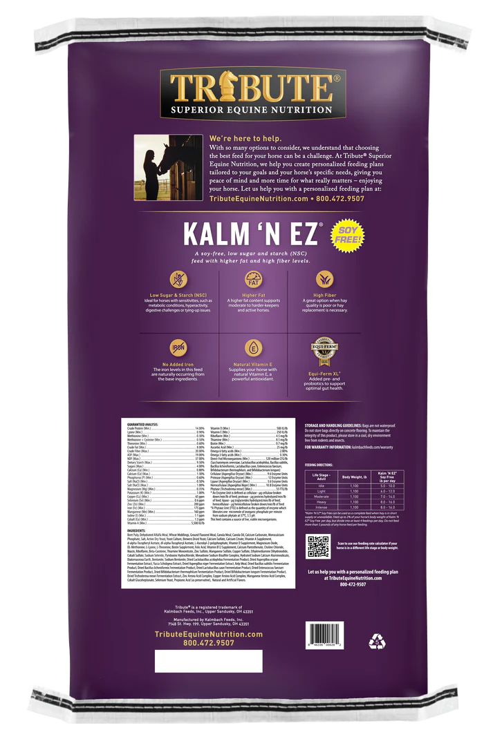 Tribute Kalm 'N EZ® Pellet, Low NSC soy free 50lb bag