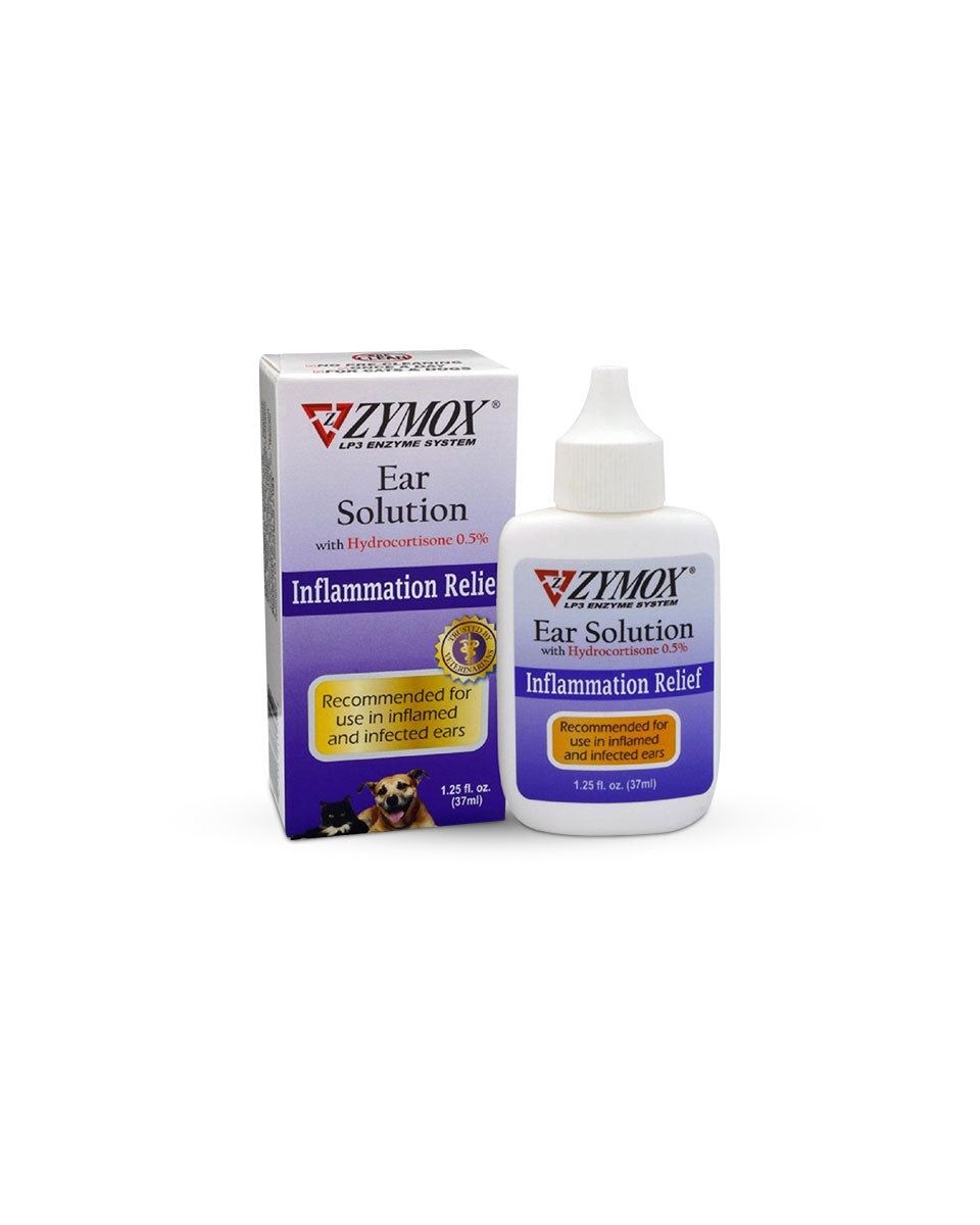 Zymox Ear Solution with .5% Hydrocortisone for Dogs &amp; Cats, 1.25-oz bottle