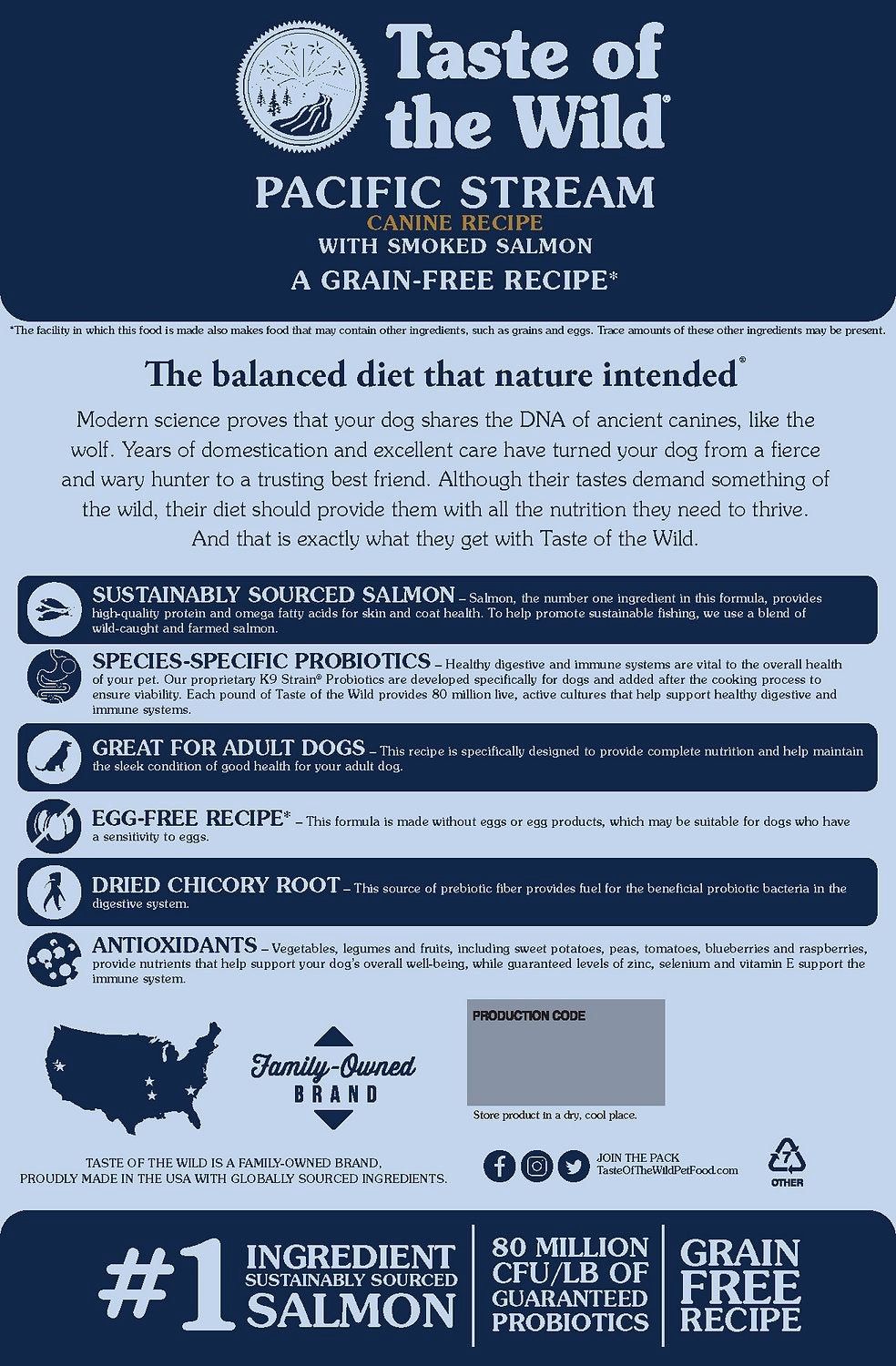 Taste of the Wild Pacific Stream Smoked Salmon Grain-Free Dry Dog Food