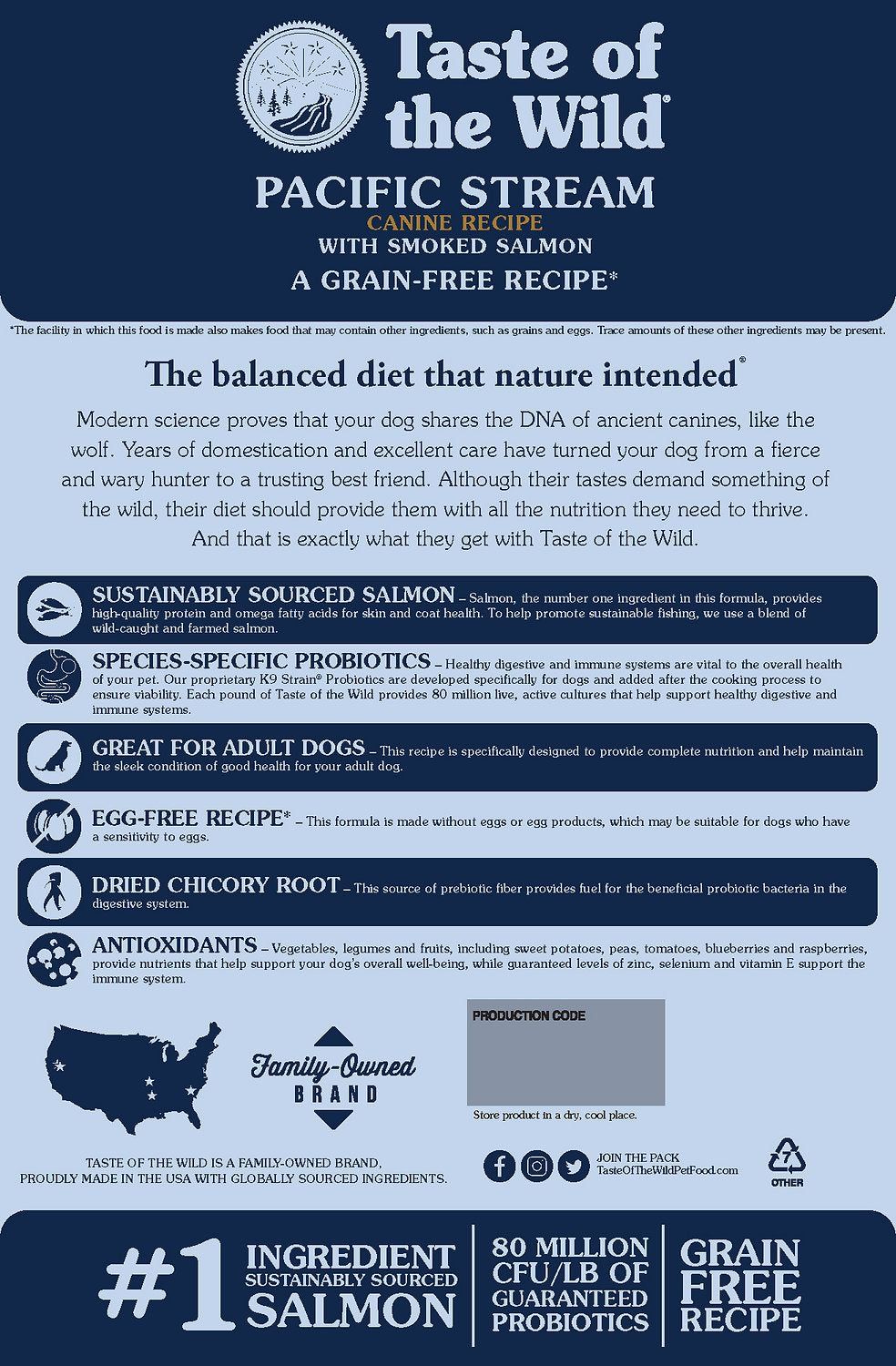 Taste of the Wild Pacific Stream Smoked Salmon Grain-Free Dry Dog Food