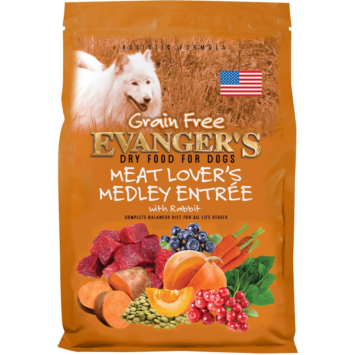 Evangers Meat Lovers Medley with Rabbit Dry Dog Food, Size: 4.4 lb bag