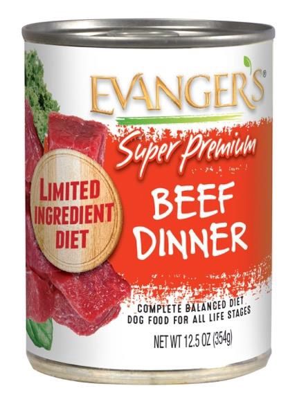 Evanger's Premium Beef Wet Food, Size: 12.5 oz can