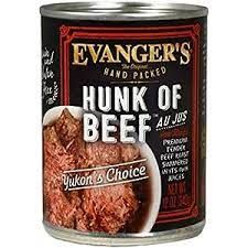 Evanger's Hunk of Beef Wet Dog Food Can, Size: 12 oz can