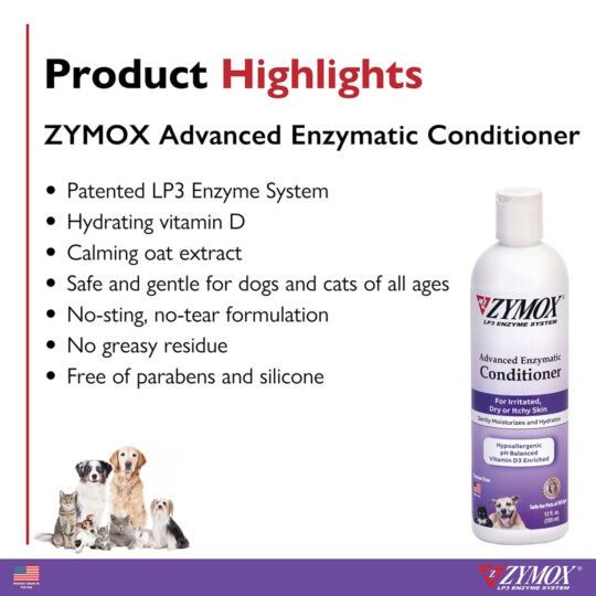 Zymox Advanced Enzymatic Conditioner for Dogs &amp; Cats, 12-oz