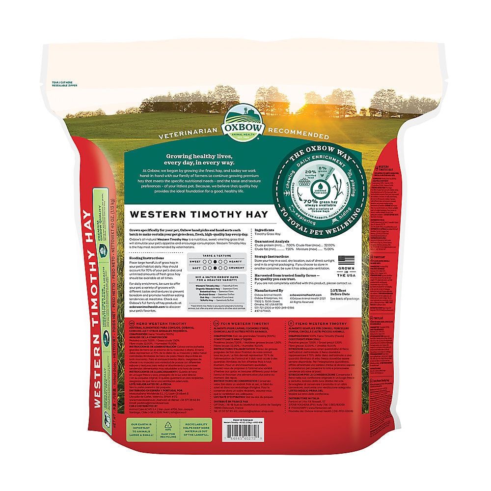 Western Oxbow Timothy Hay Various Sizes REWARDS PROGRAM BUY 6 GET 1 FREE