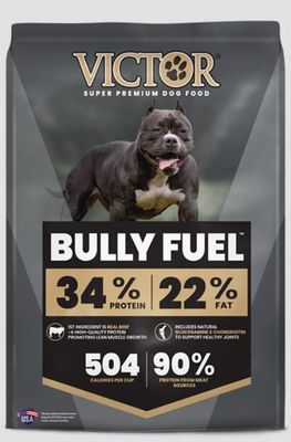 VICTOR Bully Fuel Dry Dog Food - High-Calorie Formula for Muscle, 40 lb