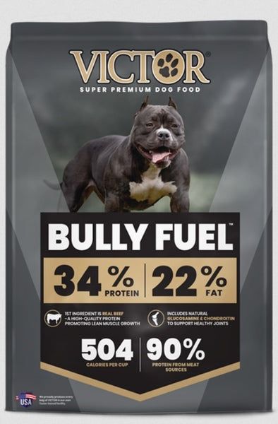 VICTOR Bully Fuel Dry Dog Food - High-Calorie Formula for Muscle, 40 lb, Size: 15 lb bag