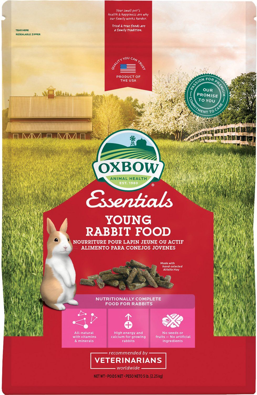 Oxbow Essentials Bunny Basics Young Rabbit Food *REWARDS PROGRAM BUY 6 GET 1 FREE*, Size: 5lb