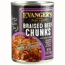 Evanger's Grain-Free Hand Packed Braised Beef Chunks w/ Gravy Canned Dog Food, Size: 12 oz can