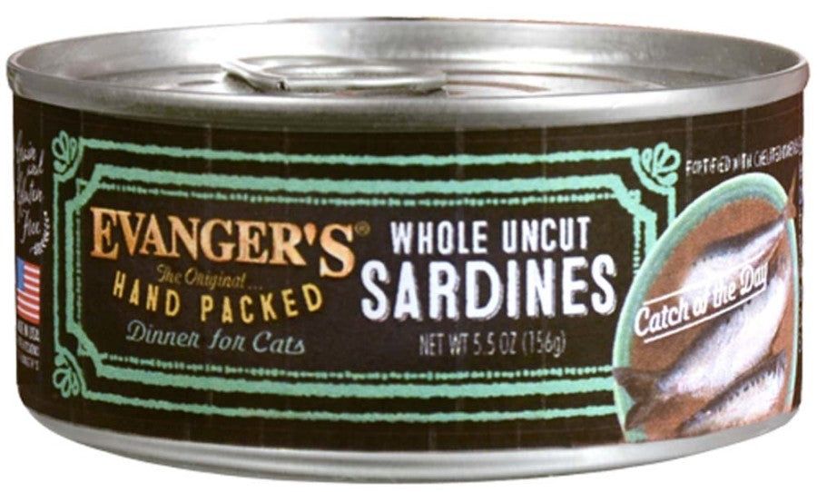 Evanger's Hand Packed Wet Dog Food Whole Uncut Sardines, Size: 5.5 oz
