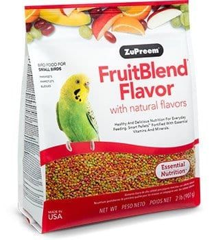 ZuPreem FruitBlend with Natural Fruit Flavors Small Bird Food, Size: 2 lb bag