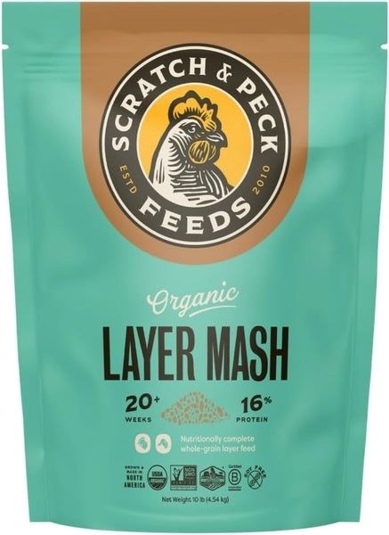 Organic Scratch and Peck Chicken Layer Mash, Size: 10 lb bag