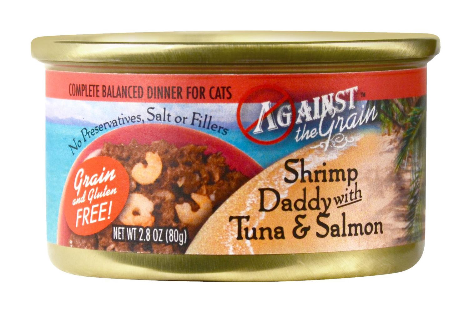 Evanger's Against The Grain Shrimp Daddy Tuna &amp; Salmon, Size: 2.8 oz can