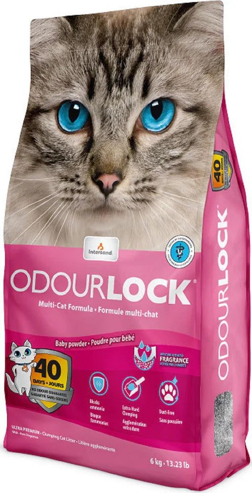 Intersand Odorlock Baby Powder Clumping Cat Litter, Size: 13 lb