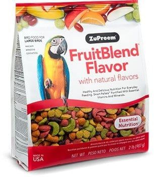 ZuPreem FruitBlend with Natural Fruit Flavors Large Bird Food, Macaws, Amazons, Cockatoos