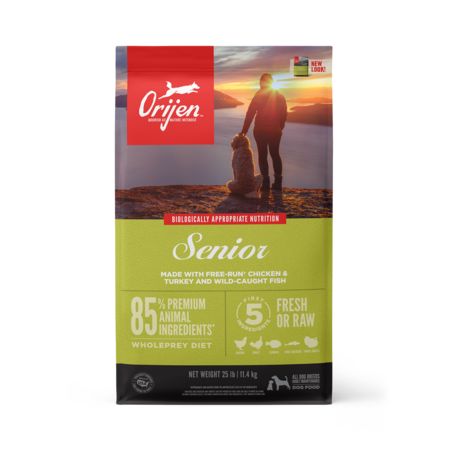 ORIJEN Senior Grain Free Turkey, Free-Run Chicken &amp; Wild-Caught Fish, Size: 13 lb bag