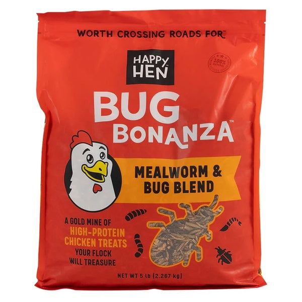 Happy Hen Treats Bug Bonanza Mealworm &amp; Bug Mix Chicken Treats, Size: 5 lb bag