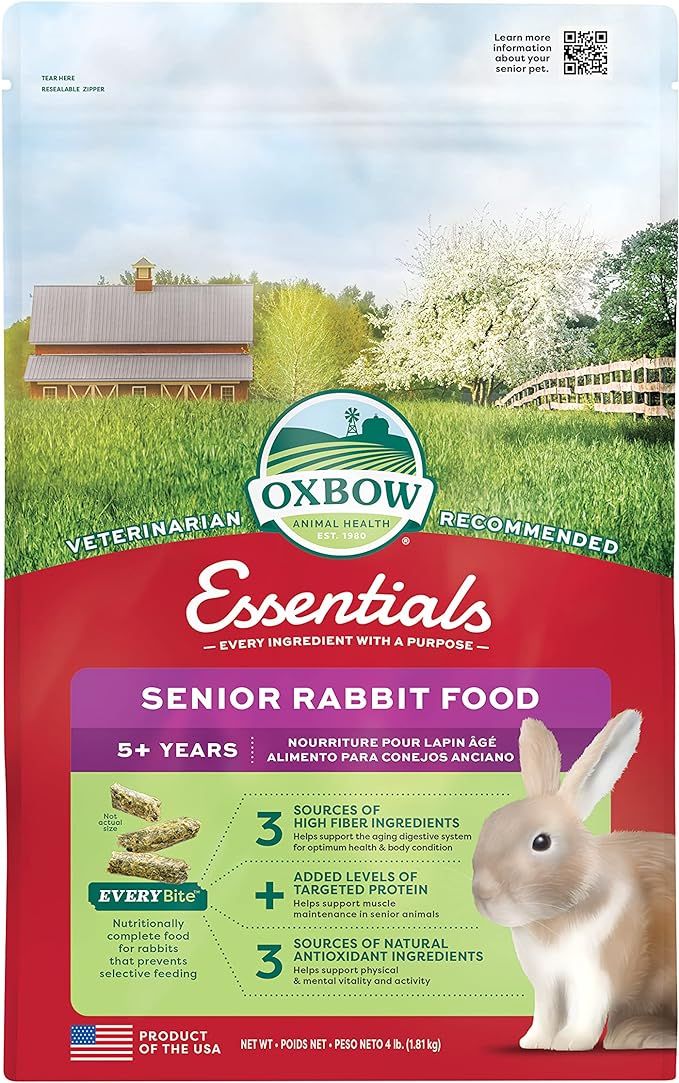 Oxbow Essentials Senior Rabbit Food, Size: 4 lb bag