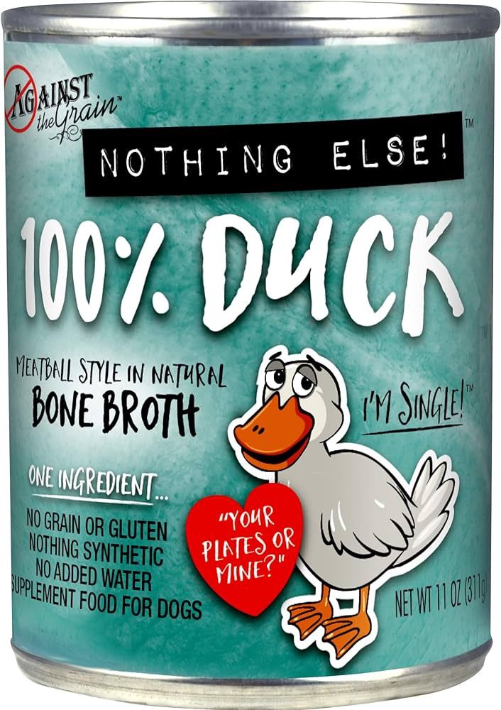 Against the Grain 100% Duck Wet Dog Food, Size: 11 oz can