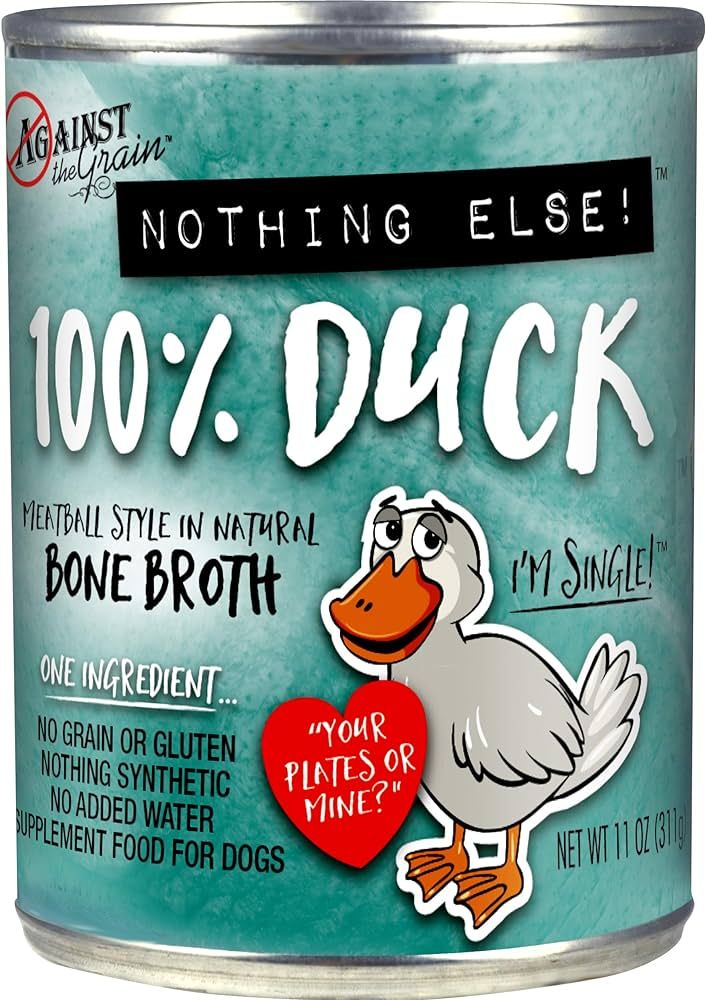 Against the Grain 100% Duck Wet Dog Food, Size: 11 oz can