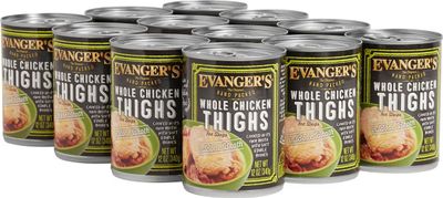 Evanger's Hand Packed Whole Chicken Thighs Wet Dog Food Can