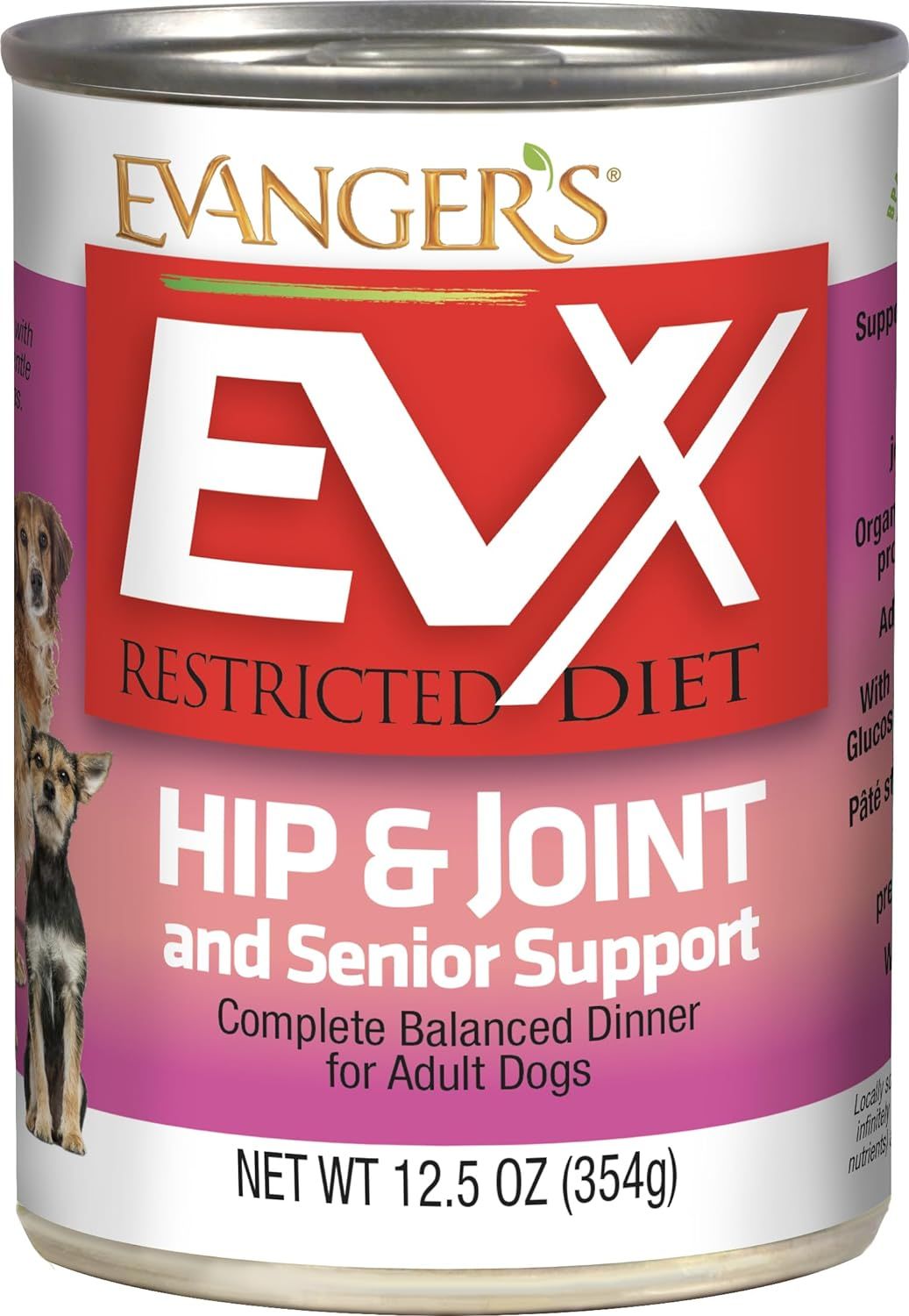 Evangers EVX Hip &amp; Joint &amp; Senior Support Wet Dog Food, Size: 12.5 oz can