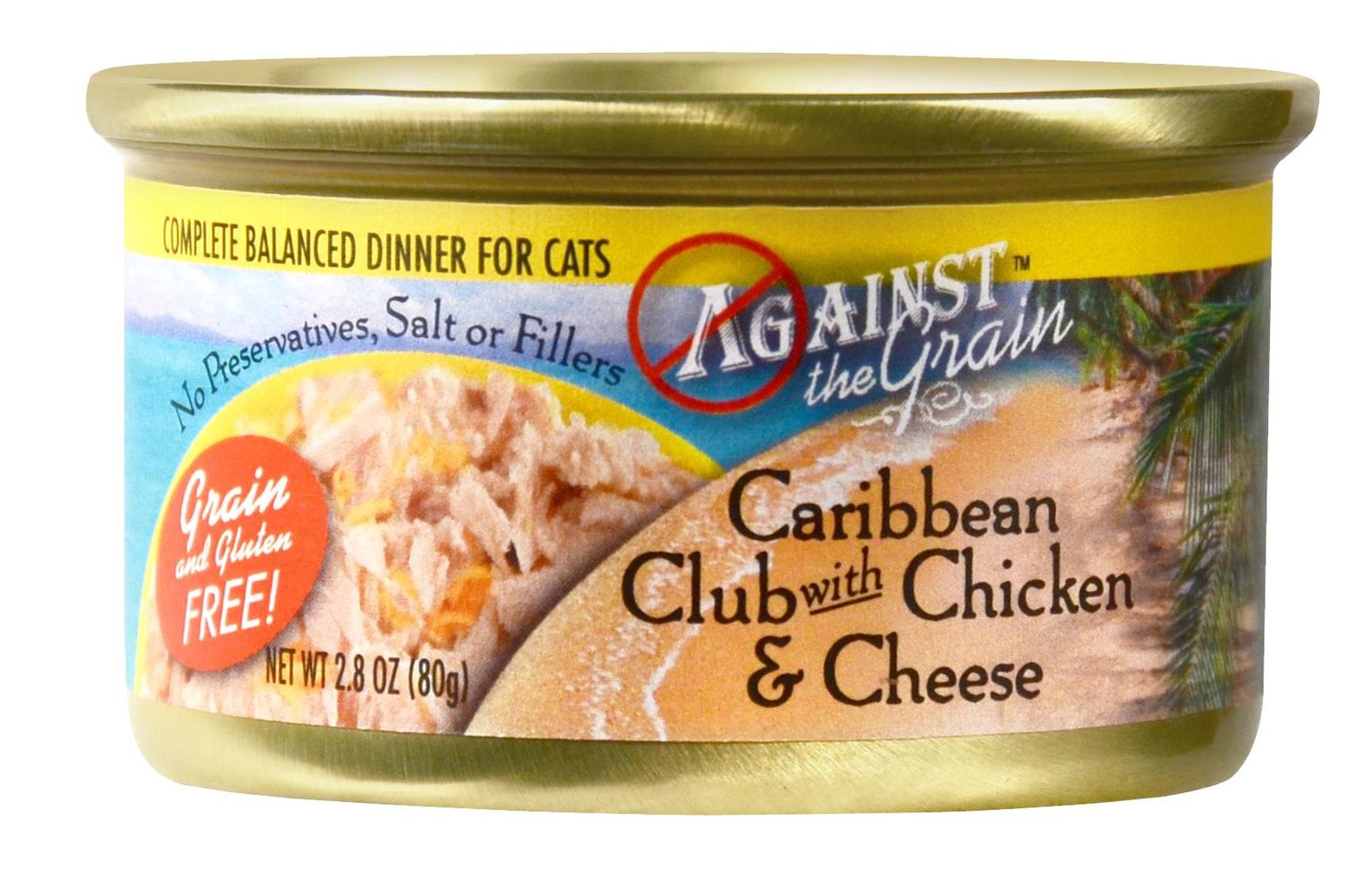 Evanger's Against The Grain Caribbean Club with Chicken Cheese Cat, Size: 2.8 oz can